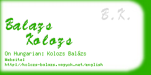 balazs kolozs business card